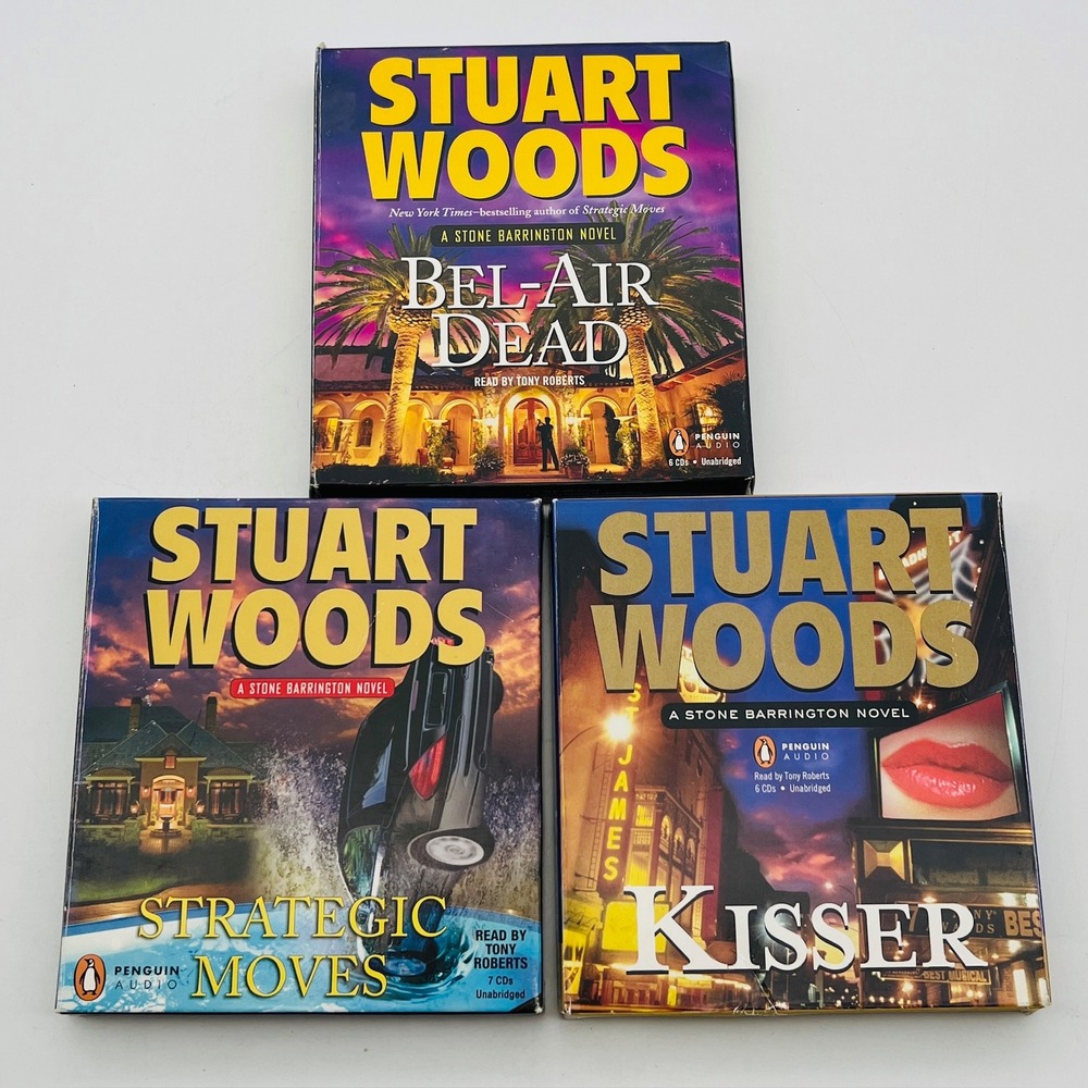 Stuart Woods Stone Barrington Audiobook Lot 3 CD Sets‎ Bel-Air Dead Kisser Moves